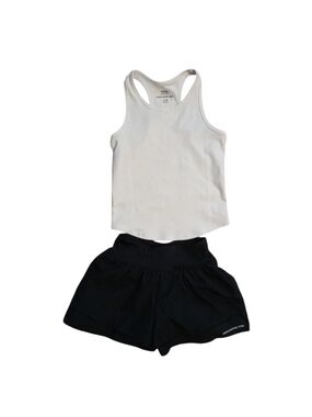 Abercrombie Kids YPB Active Rib Racerback Tank And Ruffel Shorts Set Girls 7/8